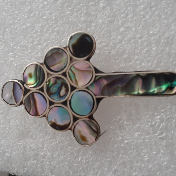 Sterling Abalone Alpaca Mexico brooches/pin lot of 3 - Picture 8 of 8